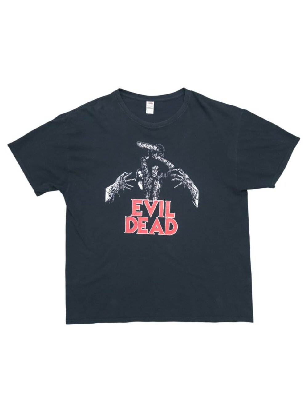 Evil Dead ASH HOLDING CHAINSAW Graphic Black Fruit of the Loom T-Shirt Sz XL